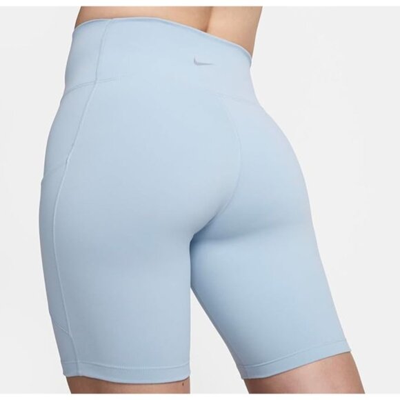 Nike Womens Dri-FIT One High-Waisted 8" Biker Shorts FZ6758-440 Blue Size Small - Picture 4 of 6